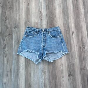 Levi's 501 Classic Blue Denim Women Shorts Midrise
